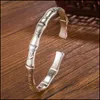 Bangle Aankomst 925 Sterling Sliver Hoge kwaliteit Kleur MTI Segment Bamboo Open Verstelbare armbanden Dames Drop levering sieraden OTAEE OTAEE