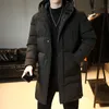 Männer Jacken Top Qualität Marke Mit Kapuze Lässige Mode Lange Verdicken Outwear Parkas Jacke Winter Windjacke Mantel Kleidung Übergröße 230106