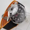 Wristwatches Mechanical 41mm Men Watch Sapphire Glass Rubber Band GMT Movement Rotating Bezel Date Window