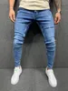 Jeans da uomo Moda Uomo Skinny Blue jeans Scratch Slim Denim Pantaloni Matita Autunno Street hiphop pantaloni denim clothin 230113