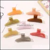 Clamps Length 11.5 Cm Female Diagonal Triangle Shape Hair Geometric Jelly Pure Color Plastic Large Clips Claws European Women Headdr Dhwpn