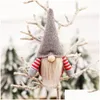 Christmas Decorations Handmade Swedish Gnome Scandinavian Tomte Santa Nisse Nordic Plush Elf Toy Table Ornament Xmas Tree Drop Deliv Dh4Ts