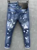 Jeans de hombre Moda italiana Hombres / mujeres Slim-fit Simple y versátil Punto de color Cremallera Elástica