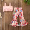 Clothing Sets Thanksgiving Kids Outfit Summer Girls Clothes Crop Top Flared Trousers Two-piece Suit