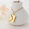 Envelope Locket Pendants Necklaces with Gold Rose Gold Silver Color Love you Secret Message Pendant Necklace for Girl Mother's Day Gift