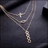 Chokers Mtilayer kettingelektrocardiogram Kraag Lucky 8 Tassel ketting drop levering sieraden kettingen hangers dht7p