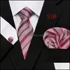 Neck Tie Set Fashion Business Black Floral Paisley Polyester Mens Strip Ties For Men Formella lyxiga bröllopsslipsar Drop Delivery Ac Oty6o