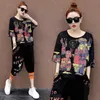 Two Piece Dress Women's Suit Summer Short Sleeved T-shirt And Harem Calf-Length Pants 2022 New Fashion Korean Loose Leisure Sports Two Piece Set T230113