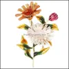 Broches Broches Mode Rose Daisy Fleurs Bouquet Plante Émail Métal Mariages Banquet Broche Broches Pour Femmes Et Hommes Robe Manteau Bijou Ot42I