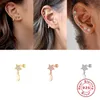 Kolczyki stadninowe Aide 1 para 925 Srebrny Cz CZ Earring Ear Earlobe przebita klamra dla kobiet