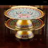 Plates 6-9 Inch Enamel Color Style Lotus Alloy Fruit Plate Offering Buddha Hall Enshrine Decor Supplies Accessories