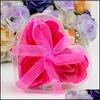 Fleurs décoratives Couronnes Newheart Forme Rose Savon Pvc Boîte Emballé À La Main Fleur Papier Saint Valentin Fête D'anniversaire Cadeaux Rre12 Otwiz