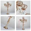 Party Decoration New Style Tall 5Arms Metal Gold Candelabras With Pendants Romantic Wedding Table Candle Holder Home Sn2725 Drop Del Dhtrh