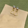 Mens Studörhängen Designer för kvinnor Luxury Jewerlry Designers Pearl Earring Letters G Studs Ladies Round Crystal Wedding Hoops With Box