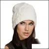 Beanie/Skull Caps Beanie/Skl Winter Fashion Women Hat 2021 Autumn Handgjorda stickade kvinnors hattar Tjock elastisk panik Köp Drop Deliv Otxfr