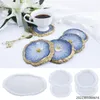 Mats Pads Irregular Tray Coaster Mirror Silicone Mold DIY Crystal Epoxy Resin geometry round coaster epoxy 230113