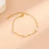 Charm Bracelets Lacteo Minimalist Freshwater Pearl Bracelet For Women Jewelry Gold Color Thin Metal Chain Bangle Party Female Wedding Gift