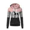 Hoodies للنساء من النوع الثقيل الخريف للنساء حب الحصان طباعة لصق قميص القطن غير الرسمي شارع شارع غطاء محرك أقصى ملابس S-4XL