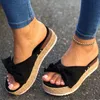 Sandals Women 2023 Summer Shoes Platform Peep Toe Bow Ladies Vintage Suede Comfy Footwear Outdoor Sandalias Mujer