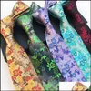 Neck Ties Classic Fashion Men Skinny Tie Colorf Floral Polyester 8Cm Width Necktie Party Gift Accessory Drop Delivery Accessories Otowt