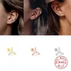 Kolczyki stadninowe Aide 1 para 925 Srebrny Cz CZ Earring Ear Earlobe przebita klamra dla kobiet