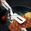 Cooking Utensils Stainless Steel Kitchen Bbq Bread Utensil Barbecue Tong Fried Fish Steak Clip Shovel Clamps Meat Vegetable Clamp Rr Ot901