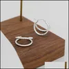 Hoop Huggie 100 Pure 925 Sterling Sier Boucles D'oreilles Pour Les Femmes Corée Ins Double Couches Twisted Circle Boucle D'oreille Fine Jewelry Yme695 Drop D Otua9