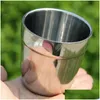 Mugs 180Ml Stainless Steel Cup Double Wall Mug Wine Beer Cam Water Milk Coffee Lz0333 Drop Delivery Home Garden Kitchen Dining Bar Dr Dhhzi