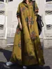 Party Dresses Zanzea Autumn Stylish Women Vintage Long Sleeve Loose Sundress Casual Maxi Dress Kaftan Femme Solid Vestido Robe 230112