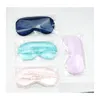 Maschere per dormire 16 colori Blu Rosa Seta Resto Ombreggiatura Maschera per gli occhi Imbottito Ombra Er Eyetravel Relax Aid Blindfolds Eyemask Drop Delivery Heal Dhk8E