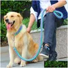 Dog Collars Leashes Double Strand Rope National Color Mix Large Adjust Collar Metal Buckle Pet 1.2M Length Traction Suit Big Dogs Dhekx