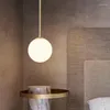 Pendelleuchten Retro Sphärische Bar Tisch Shop Rezeption Lampe Nordic Persönlichkeit Schlafzimmer Nachttisch Einzigen Kopf Kupfer Kleine Kronleuchter
