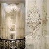 Curtain European Luxury Turkish Embroidered Voile Curtains Sheer For Living Room Bedroom Floral Tulle Window Drapes