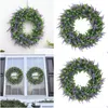 Decorative Flowers Wreaths Artificial Lavender Wreath Handcrafted Flower Garland Fake Decoration Home Wedding Door Wall Floral Dec Dhrxo