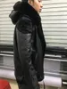 Мужские куртки зимняя мужская рукавочная рубашка меховой курт 2023 Панк -стиль торговые покупки осень и кожаная одежда мужская одежда