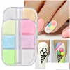 Nail Glitter 6 Grids Art INS Luminous Luminous Pearl Shell Powder Aurora Mirror Frost Sugar Laser Irregar Patch Symphony Drop DC