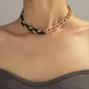 Ras du cou Style chaîne de mode perles de riz épissage collier femmes créatif métal gros 2023 à la mode cou bijoux cadeaux