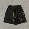 Broderie classique Rhude Shorts Hommes Femmes 1 1 Tags Vert Bleu Noir Cordon Culotte Coton Lâche