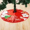 Julekorationer 90/120 cm trädkjol Snöflingan Santa Claus Red Printed Carpet Xmax Base Cover Merry Party Decoarations