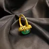 Обручальные кольца этническое женское кольцо 24k золотой цвет овальный винтажный деликатный зеленый каменный камень белый хрустальный пальцы украшения невесты