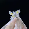 Cluster Rings Cocktail Romantic 925 Sterling Silver With Cubic Zircon Flower Ring Fine Women Jewelry