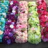 Fleurs décoratives 100 x 25 cm, style hortensia rose artificiel, rangées de fleurs pour arc de fête de mariage et décoration de station en T, fournitures de bricolage