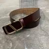 Designer ceinture luxe hommes classique Première couche peau de vache Retro Pin aiguille Boucle ceintures or et argent boucle tête casual largeur 3.8cm taille 105-125cm mode très agréable