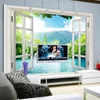 Wallpapers Custom Mural Wallpaper 3D Outside The Window Nature Landscape Lake Forest Wall Cloth Living Room Background Covering Decor