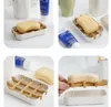 DHL UPS SOAP DISS Creative Modern Simple Badrum Anti Slip Bamboo Fiber Soap Dish Tray Holder 13.2x8.5x2.5cm FY5436 SS0114