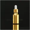 Cosmetic Set 50Pcs 5100Ml Dropper Bottles Gold Pipette Bottle Glass Essential Oil Refillable Vial For Mas Aromatherapy Per Drop Deli Dhrdc