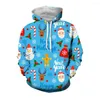 Men's Hoodies Jumeast 3D Christmas Santa Gloves Printed Casual Men Graphic Oversized Aesthetic Hoody's Festival Clothing Streetwear