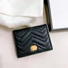 With box marmont Wallets Genuine Leather purses ID card holders classic flap luxurys designer mens Women fashion small Coin purses holder Interior Key Cover Wallet