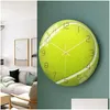 Wall Clocks Home Decor Mute Quartz Plexiglass Surface Acrylic Sport Tennis Ball Plate Fan Living Room Drop Delivery Garden Dhb06