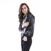 Vestes pour femmes marque cuir PU noir femmes mode col montant à manches longues automne hiver manteau fermeture éclair mince décontracté Streetwear vêtements d'extérieur